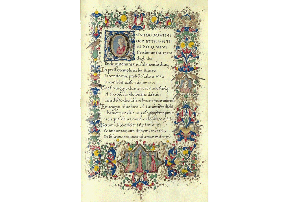 Trionfi-Petrarca-Zelada Codex-manuscrito iluminado códice-libro facsímil-Vicent García Editores-7 Detalle.